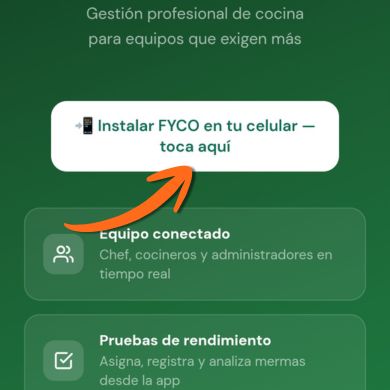 Toca el botón Instalar FYCO en tu celular